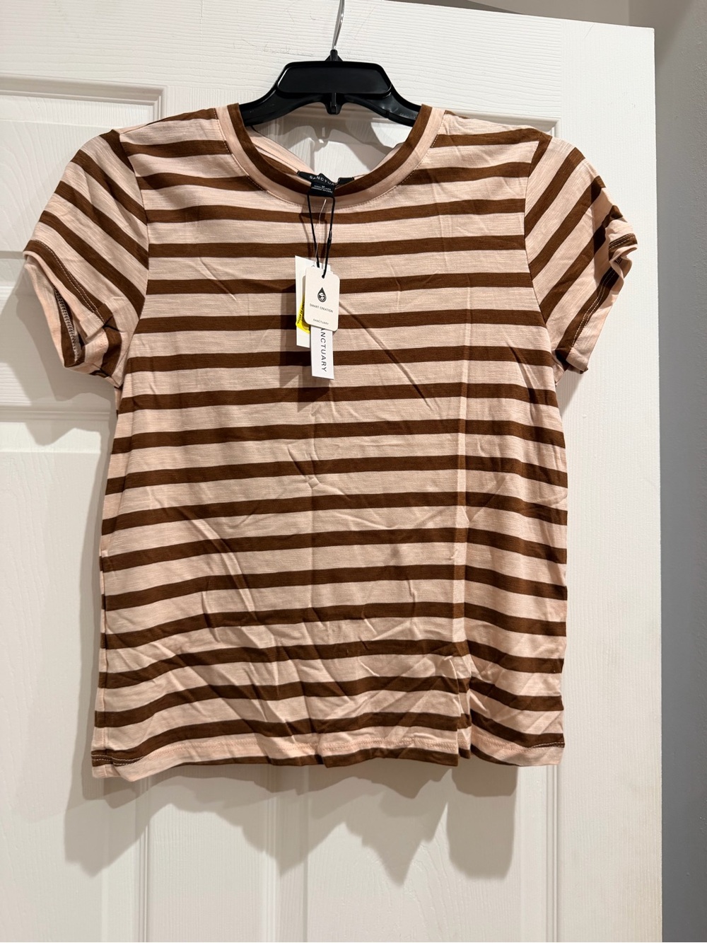 Striped Short-Sleeve Tee - Brown and Cream